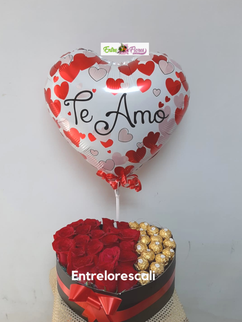 Rosas en corazón